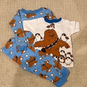 Star Wars Blue and White Character Pajama Top